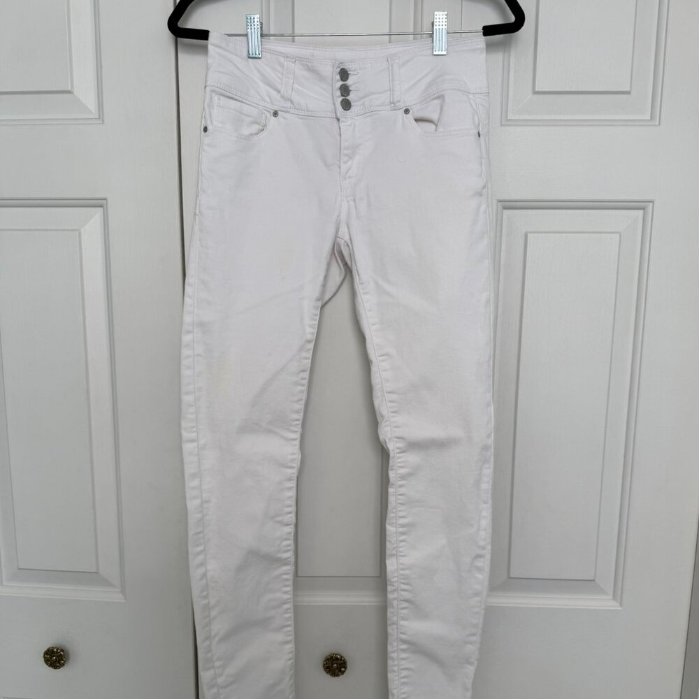 Wax Jean White Button-Front Skinny Jeans – Size 5